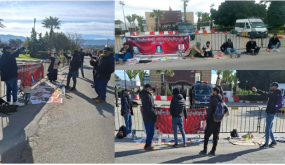 تازة : اعتصام مفتوح لحملة الشهادات المعطلين أمام مقر عمالة الاقليم ..